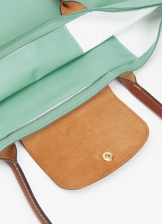 Longchamp Le Pliage Original schoudertas L met leren details - detail 4 zeegroen