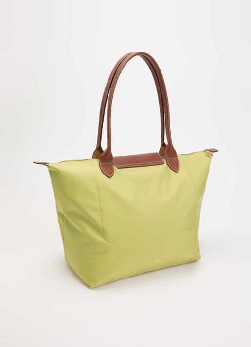 Longchamp Le Pliage Original schoudertas L met leren details - achterkant mosgroen