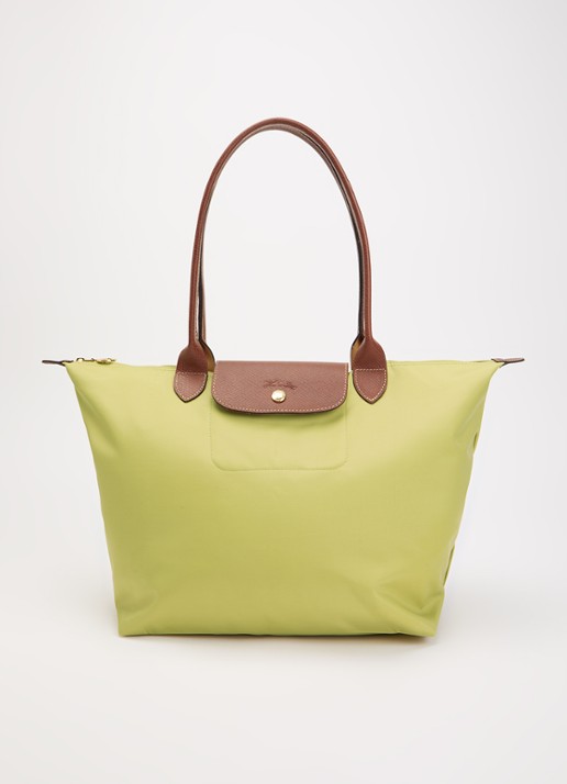 Longchamp Le Pliage Original schoudertas L met leren details - voorkant 2 mosgroen