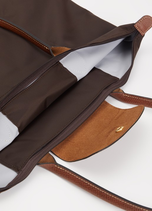 Longchamp Le Pliage Original schoudertas L met leren details - detail 3 chocoladebruin