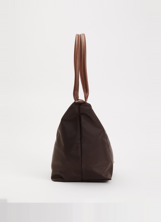 Longchamp Le Pliage Original schoudertas L met leren details - detail 4 chocoladebruin