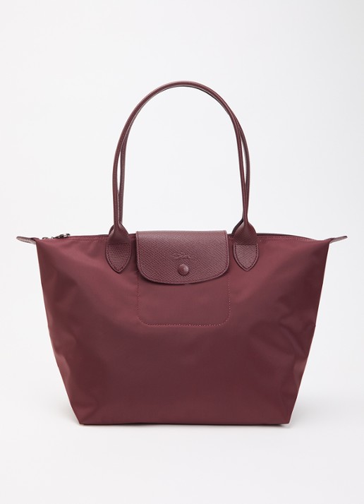 Longchamp Le Pliage Original schoudertas M met details van leer