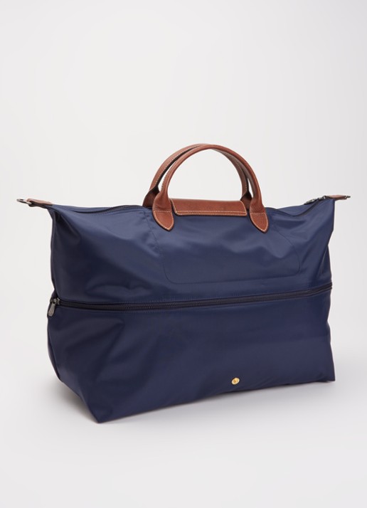 Longchamp Le Pliage reistas in maat verstelbaar met leren details - achterkant donkerblauw