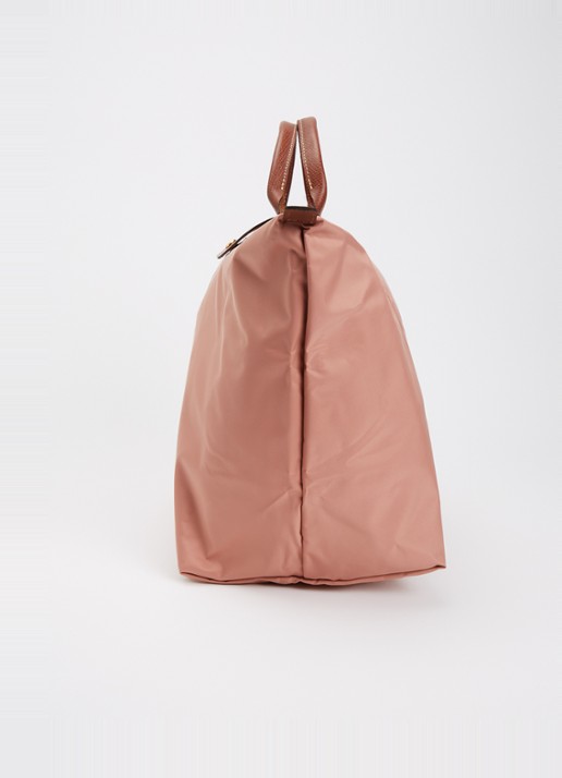 Longchamp Le Pliage reistas L met leren details - detail 5 oudroze