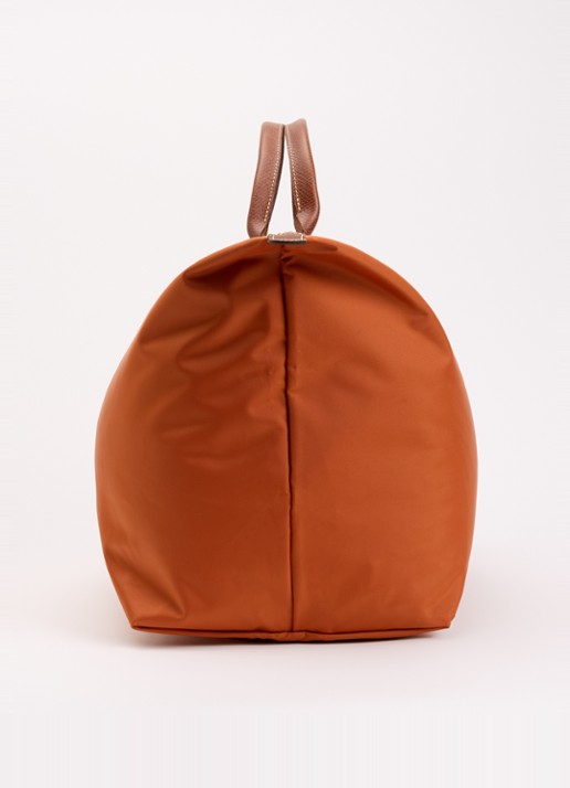 Longchamp Le Pliage reistas L met leren details - detail 5 oranjebruin