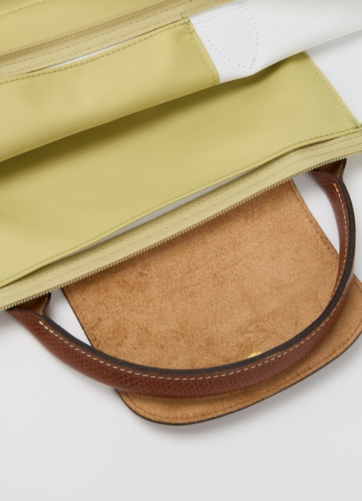 Longchamp Le Pliage reistas L met leren details - detail 4 lime