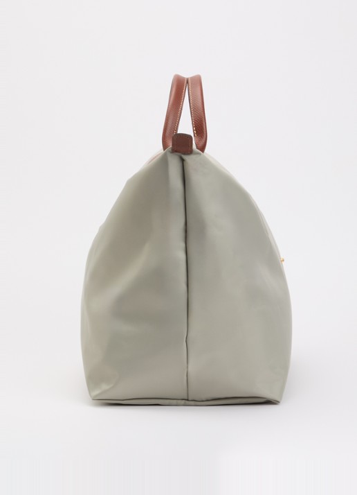 Longchamp Le Pliage reistas L met leren details - detail 4 grijs