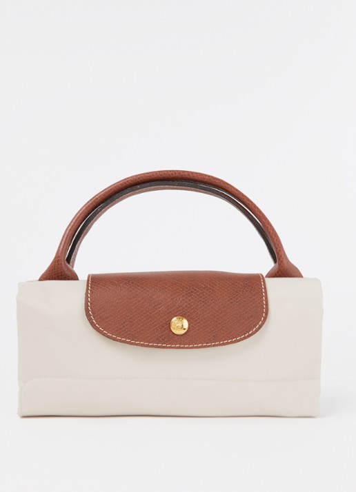 Longchamp Le Pliage reistas XL met leren details - detail 3 creme