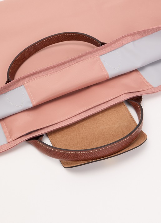 Longchamp Le Pliage reistas XL met leren details - detail 4 oudroze