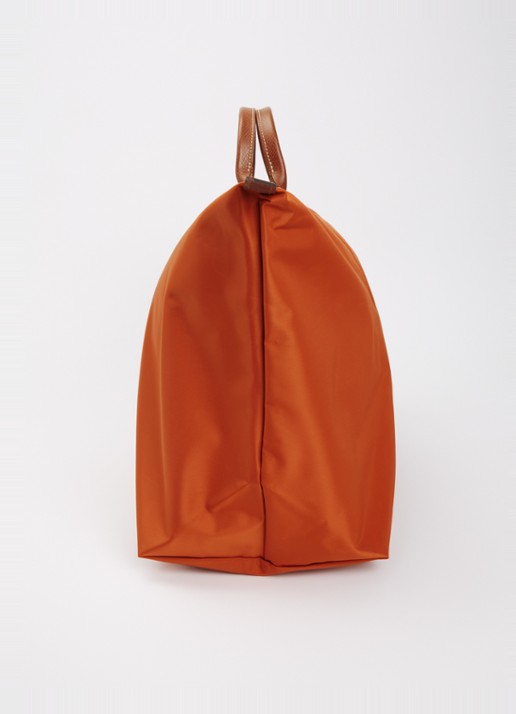 Longchamp Le Pliage reistas XL met leren details - detail 4 roodbruin