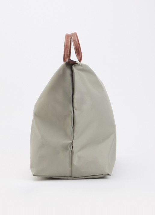 Longchamp Le Pliage reistas XL met leren details - detail 5 grijs