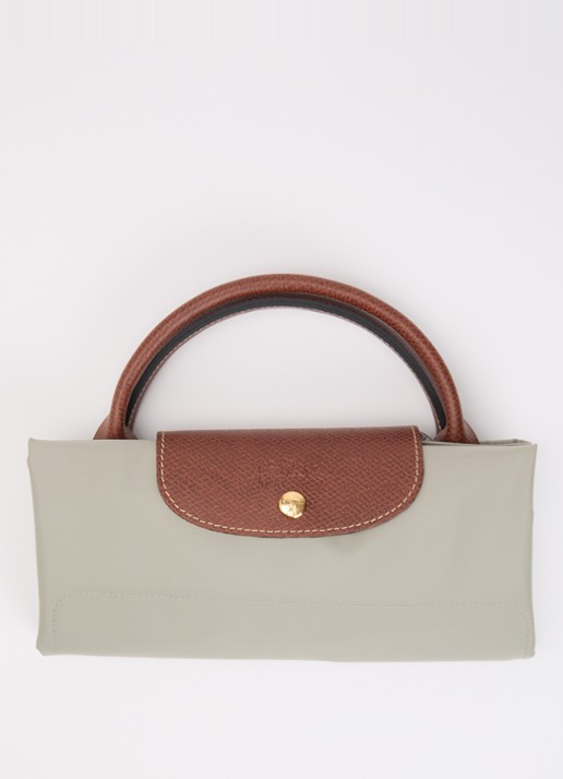 Longchamp Le Pliage reistas XL met leren details - detail 6 grijs