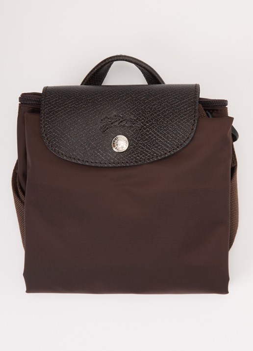 Longchamp Le Pliage rugzak M met leren details - detail 5 donkerbruin