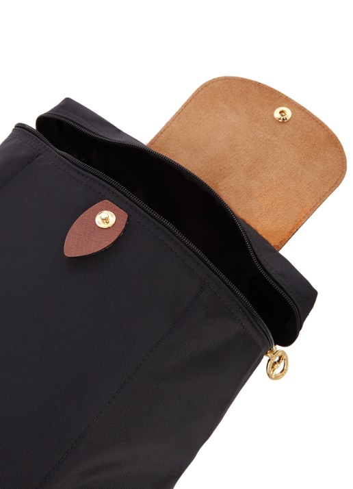 Longchamp Le Pliage rugzak met leren details - detail 4 zwart