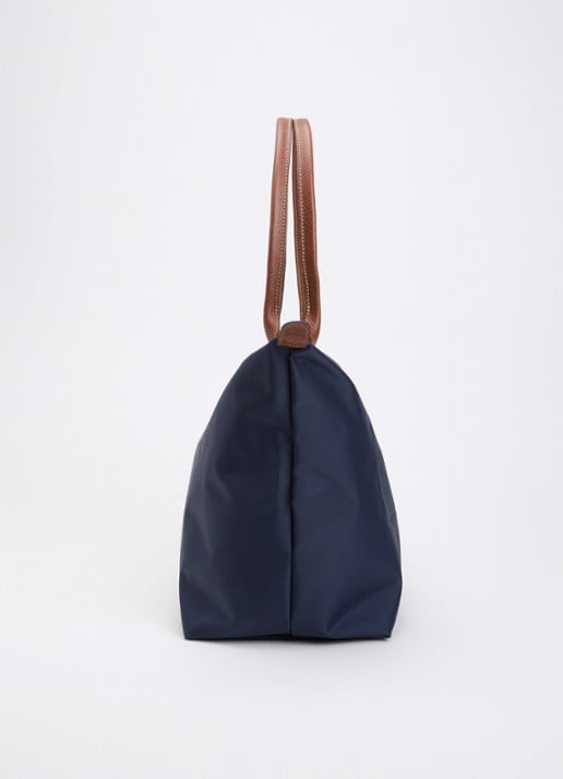 Longchamp Le Pliage schoudertas L met leren details - detail 5 donkerblauw