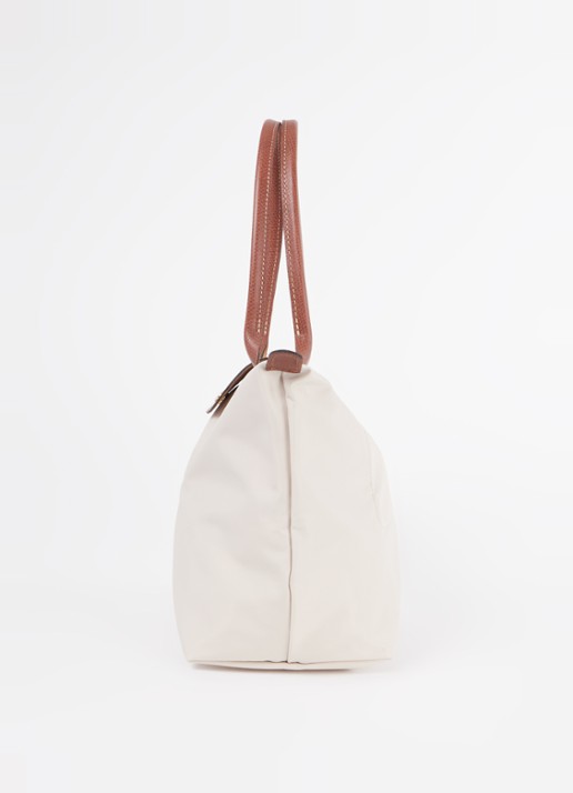 Longchamp Le Pliage schoudertas M met leren details - detail 5 creme