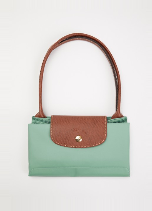 Longchamp Le Pliage schoudertas M met leren details - detail 3 zeegroen