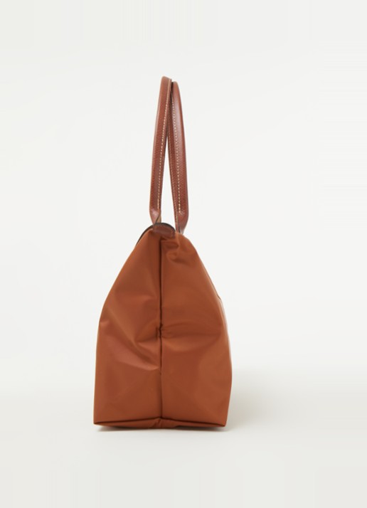 Longchamp Le Pliage schoudertas S met leren details - detail 3 cognac