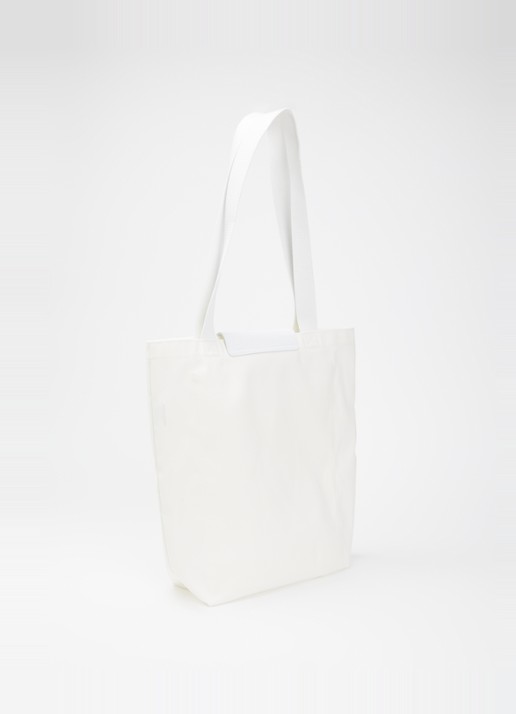Longchamp Le Pliage shopper M met print en leren details - achterkant wit