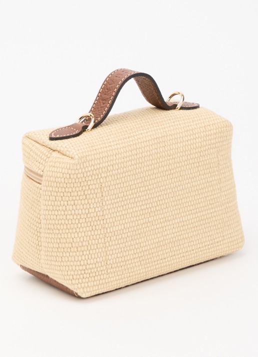 Longchamp  Le Pliage XS crossbody tas met afneembare schouderriem en leren details - achterkant bruin