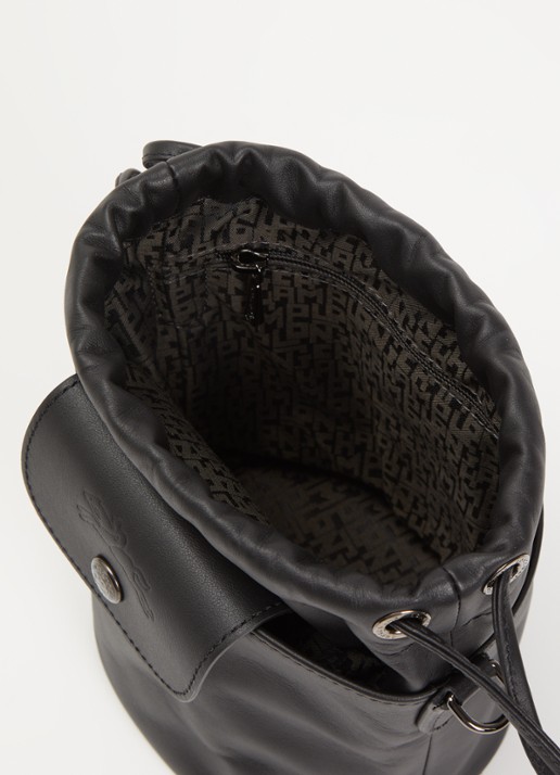Longchamp Le Pliage Xtra crossbodytas van leer - detail 2 zwart