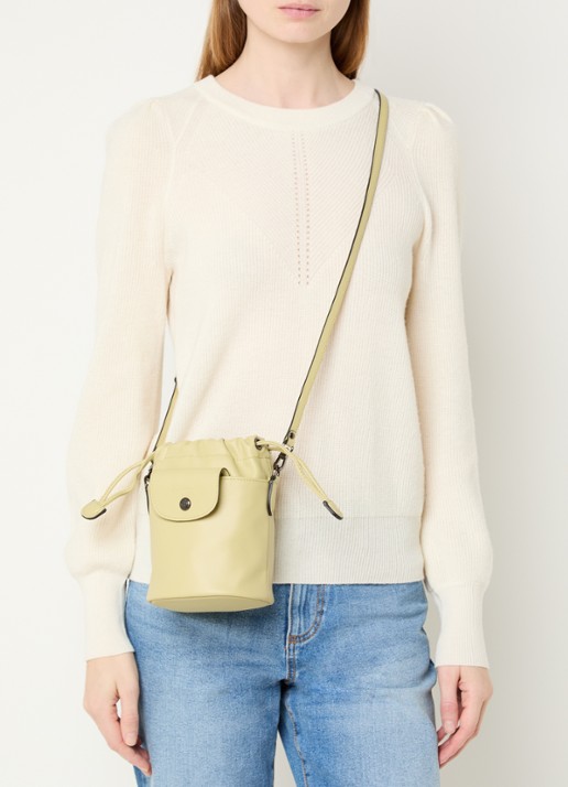 Longchamp Le Pliage Xtra crossbodytas van leer - voorkant 6 groen