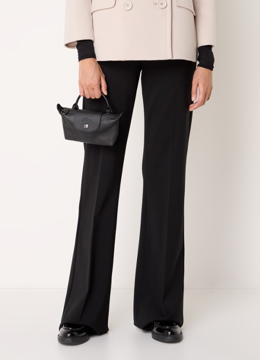 Longchamp Le Pliage Xtra handtas XS van leer met afneembare schouderriem - voorkant 5 zwart