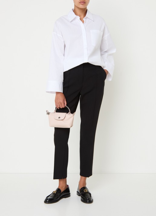 Longchamp Le Pliage Xtra handtas XS van leer met afneembare schouderriem - voorkant 5 lichtroze