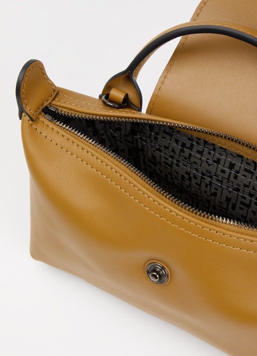Longchamp Le Pliage Xtra handtas XS van leer met afneembare schouderriem - detail 4 cognac