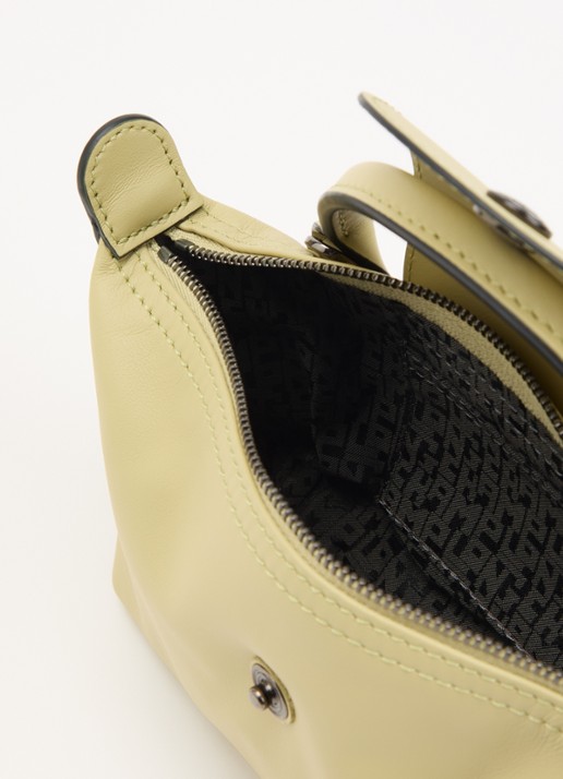Longchamp Le Pliage Xtra handtas XS van leer met afneembare schouderriem - detail 5 lichtgroen