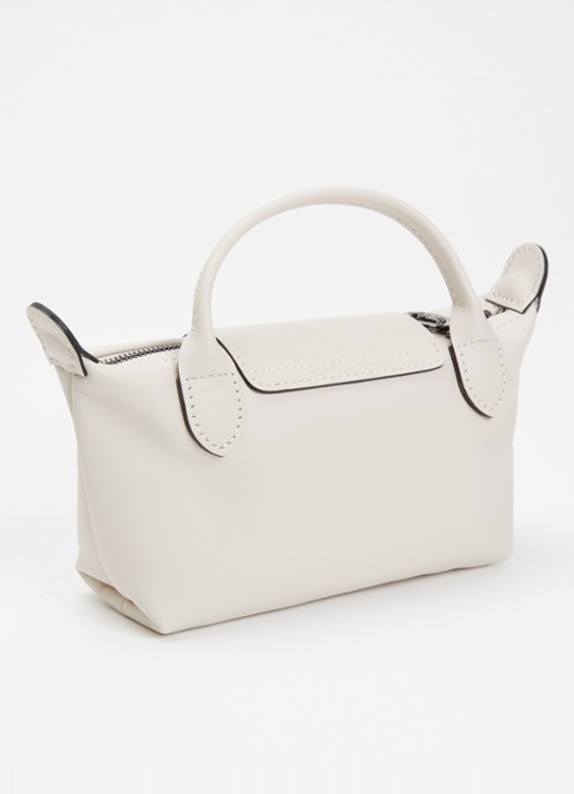 Longchamp Le Pliage Xtra handtas XS van leer - achterkant creme