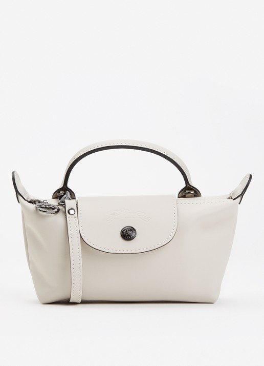 Longchamp Le Pliage Xtra handtas XS van leer - voorkant 5 creme