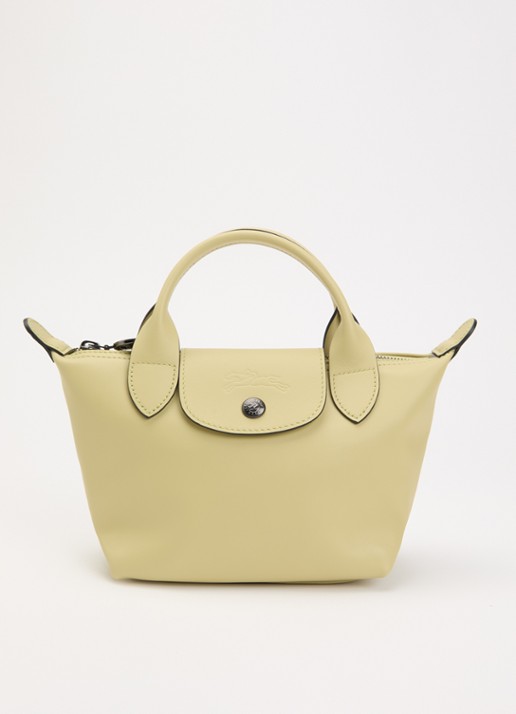 Longchamp Le Pliage Xtra handtas XS van leer - voorkant 4 lichtgroen