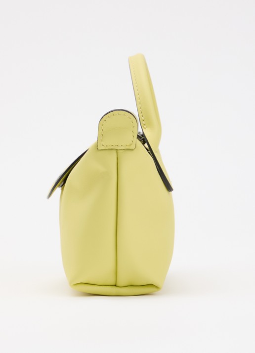 Longchamp Le Pliage Xtra handtas XS van leer - detail 2 geel