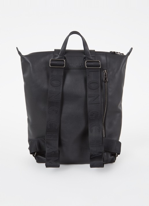 Longchamp Le Pliage Xtra rugzak M van leer - achterkant zwart