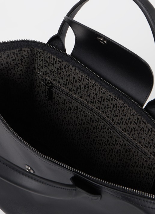 Longchamp Le Pliage Xtra S handtas van leer met afneembare schouderriem - detail zwart