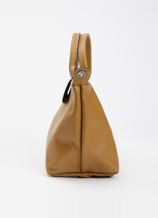 Longchamp Le Pliage Xtra S handtas van leer met afneembare schouderriem - detail 2 cognac