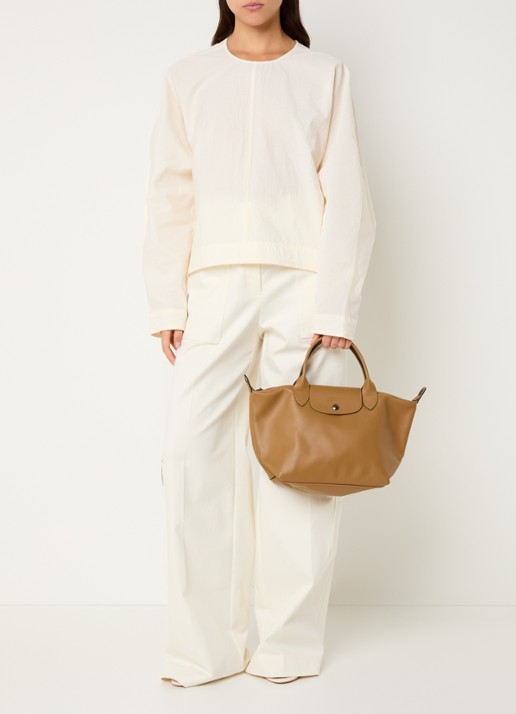 Longchamp Le Pliage Xtra S handtas van leer met afneembare schouderriem - voorkant 5 cognac