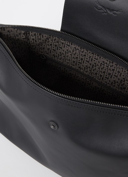 Longchamp Le Pliage Xtra schoudertas M van leer - detail 2 zwart