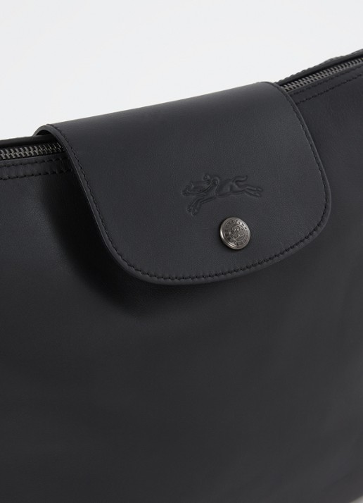 Longchamp Le Pliage Xtra schoudertas M van leer - detail 4 zwart