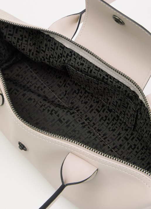 Longchamp Le Pliage Xtra schoudertas M van leer - detail 3 creme