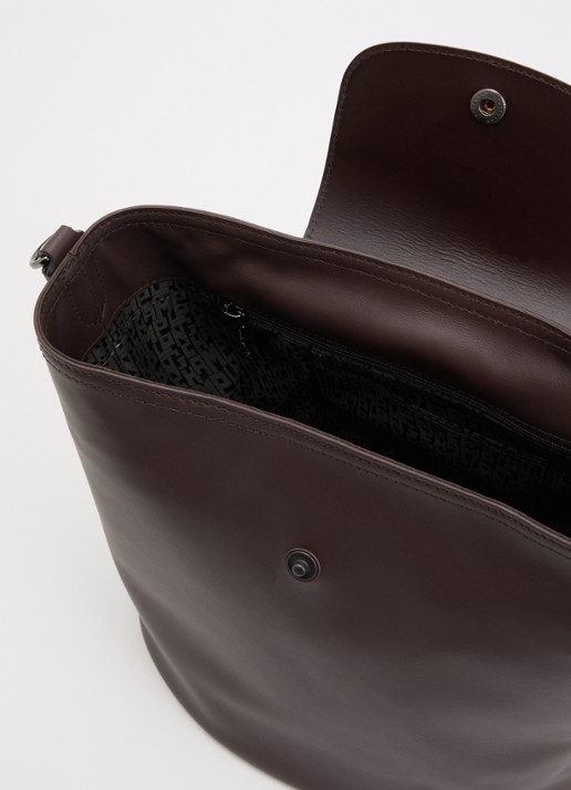 Longchamp Le Pliage Xtra schoudertas M van leer - detail 4 donkerbruin