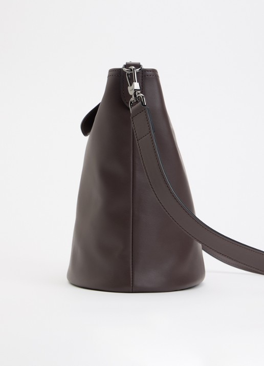 Longchamp Le Pliage Xtra schoudertas M van leer - detail 5 donkerbruin