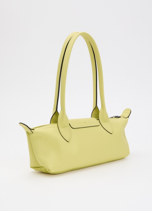 Longchamp Le Pliage Xtra schoudertas M van leer - achterkant 3 lichtgeel