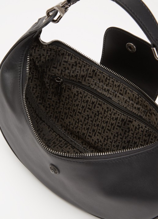 Longchamp Le Pliage Xtra schoudertas S van leer - detail 2 zwart