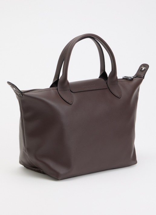 Longchamp Le Pliage Xtra schoudertas S van leer - achterkant 5 donkerbruin