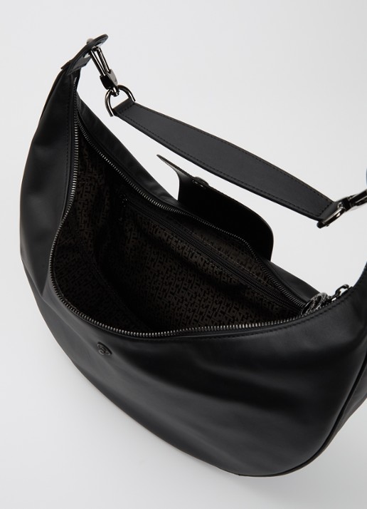 Longchamp Le Pliage Xtra schoudertas van leer - detail zwart