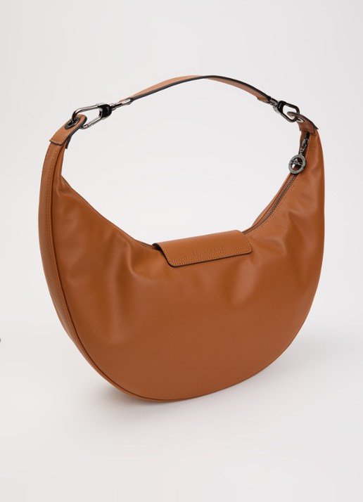 Longchamp Le Pliage Xtra schoudertas van leer - achterkant 4 cognac