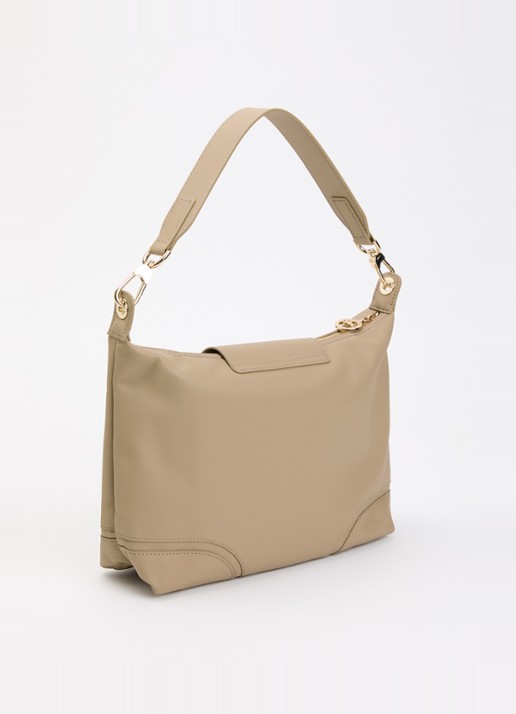 Longchamp Le Pliage Xtra schoudertas van leer - achterkant 5 khaki
