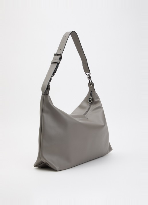 Longchamp Le Pliage Xtra schoudertas XL van leer - achterkant grijs